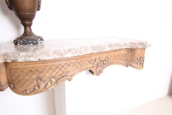 Large Liégeoise Baroque Carved Oak and Marble Wall Mounted Console – Bild 17