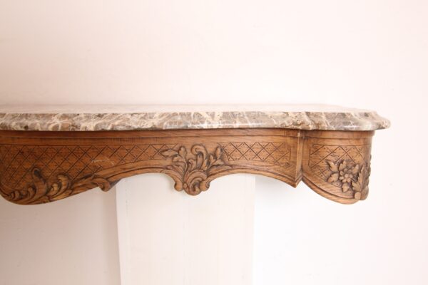 Large Liégeoise Baroque Carved Oak and Marble Wall Mounted Console – Bild 25