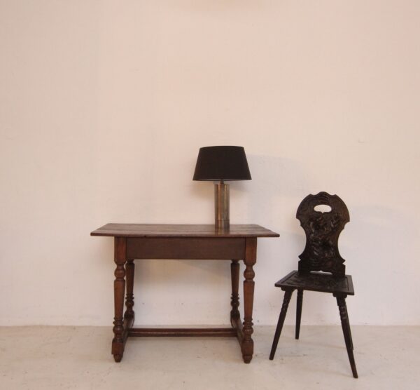 19th Century Rustic Oak Side Table or Serving Table