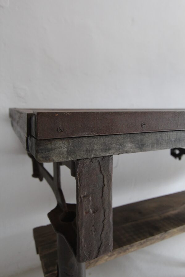 Early 20th Century Cast Iron and Wood Console Work Table – Bild 29