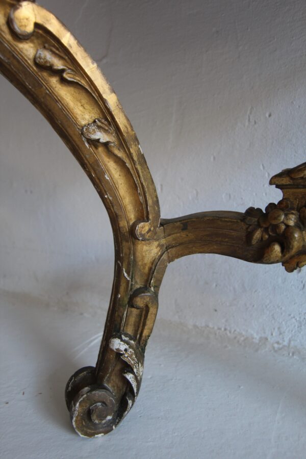 19th Century Louis XV Style Carved Giltwood Console Table with Marble Top – Bild 22